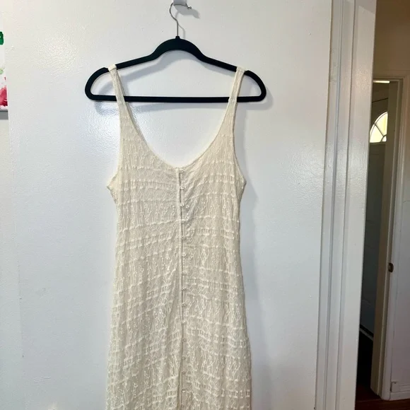 Abercrombie & Fitch Ivory Lace Maxi Dress NWT Size L - Picture 2 of 14